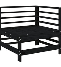 Garten-Ecksofas 2 Stk. Schwarz Massivholz Kiefer