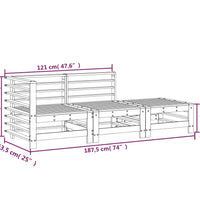 3-tlg. Garten-Lounge-Set Massivholz Kiefer