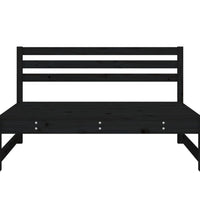 Garten-Mittelsofa Schwarz 120x80 cm Massivholz Kiefer