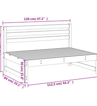 Garten-Mittelsofa 120x80 cm Massivholz Douglasie