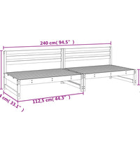 Garten-Mittelsofas 2 Stk. Grau 120x80 cm Massivholz Kiefer