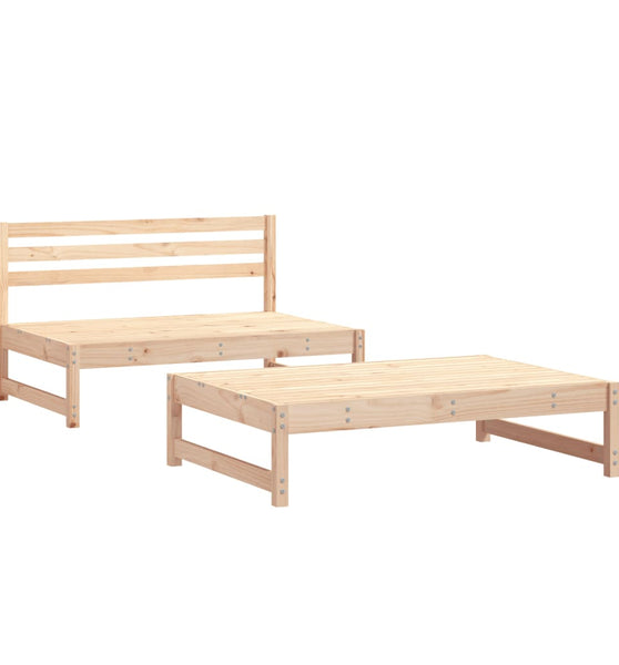 2-tlg. Garten-Lounge-Set Massivholz Kiefer