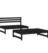 2-tlg. Garten-Lounge-Set Schwarz Massivholz Kiefer