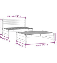 2-tlg. Garten-Lounge-Set Schwarz Massivholz Kiefer