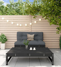 2-tlg. Garten-Lounge-Set Schwarz Massivholz Kiefer