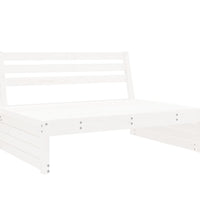 Garten-Mittelsofa Weiß 120x80 cm Massivholz Kiefer