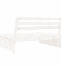 Garten-Mittelsofa Weiß 120x80 cm Massivholz Kiefer