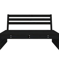 Garten-Mittelsofa Schwarz 120x80 cm Massivholz Kiefer