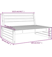 Garten-Mittelsofa 120x80 cm Massivholz Douglasie