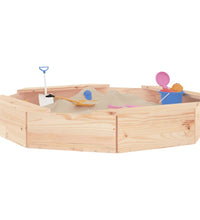 Sandkasten mit Sitzen Achteck Massivholz Kiefer