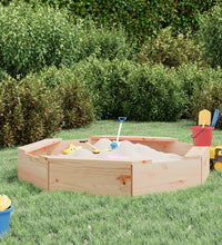 Sandkasten mit Sitzen Achteck Massivholz Kiefer