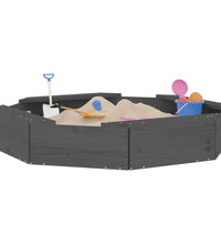 Sandkasten mit Sitzen Grau Achteck Massivholz Kiefer