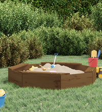 Sandkasten mit Sitzen Honigbraun Achteck Massivholz Kiefer