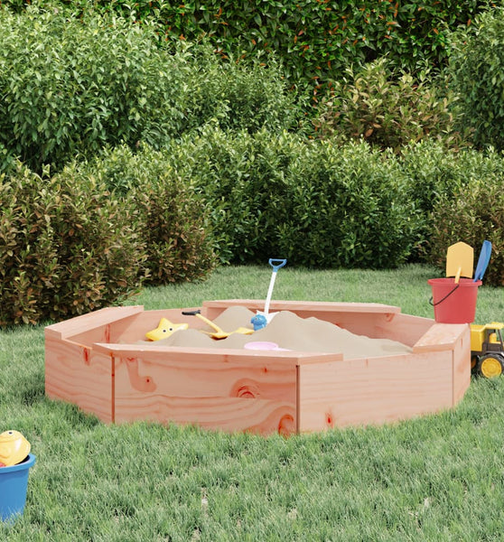 Sandkasten mit Sitzen Achteck Massivholz Douglasie