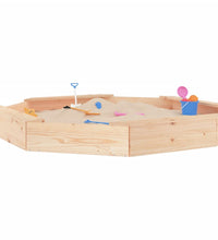 Sandkasten mit Sitzen Achteck Massivholz Kiefer