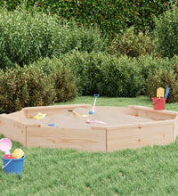 Sandkasten mit Sitzen Achteck Massivholz Kiefer