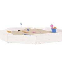 Sandkasten mit Sitzen Weiß Achteck Massivholz Kiefer