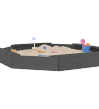 Sandkasten mit Sitzen Grau Achteck Massivholz Kiefer