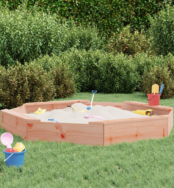 Sandkasten mit Sitzen Achteck Massivholz Douglasie