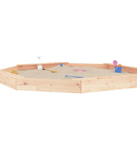 Sandkasten mit Sitzen Achteck Massivholz Kiefer