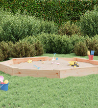 Sandkasten mit Sitzen Achteck Massivholz Kiefer