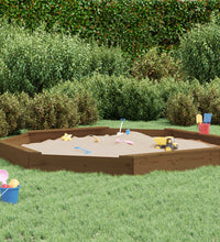 Sandkasten mit Sitzen Honigbraun Achteck Massivholz Kiefer