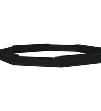 Sandkasten mit Sitzen Schwarz Achteck Massivholz Kiefer