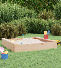 Sandkasten mit Sitzen Quadratisch Massivholz Kiefer