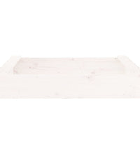 Sandkasten mit Sitzen Weiß Quadratisch Massivholz Kiefer