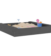 Sandkasten mit Sitzen Grau Quadratisch Massivholz Kiefer