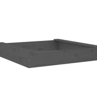 Sandkasten mit Sitzen Grau Quadratisch Massivholz Kiefer