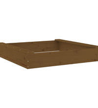 Sandkasten mit Sitzen Honigbraun Quadratisch Massivholz Kiefer