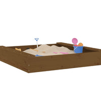 Sandkasten mit Sitzen Honigbraun Quadratisch Massivholz Kiefer