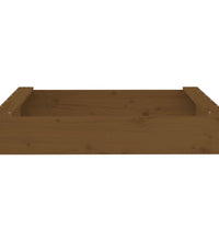 Sandkasten mit Sitzen Honigbraun Quadratisch Massivholz Kiefer