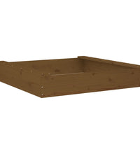 Sandkasten mit Sitzen Honigbraun Quadratisch Massivholz Kiefer