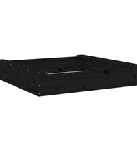 Sandkasten mit Sitzen Schwarz Quadratisch Massivholz Kiefer