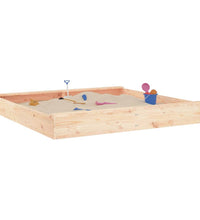 Sandkasten mit Sitzen Quadratisch Massivholz Kiefer