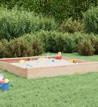 Sandkasten mit Sitzen Quadratisch Massivholz Kiefer
