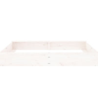 Sandkasten mit Sitzen Weiß Quadratisch Massivholz Kiefer