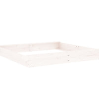 Sandkasten mit Sitzen Weiß Quadratisch Massivholz Kiefer