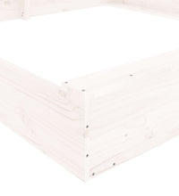Sandkasten mit Sitzen Weiß Quadratisch Massivholz Kiefer