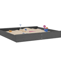 Sandkasten mit Sitzen Grau Quadratisch Massivholz Kiefer