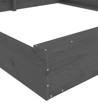 Sandkasten mit Sitzen Grau Quadratisch Massivholz Kiefer