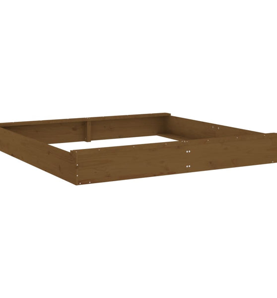 Sandkasten mit Sitzen Honigbraun Quadratisch Massivholz Kiefer