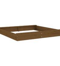 Sandkasten mit Sitzen Honigbraun Quadratisch Massivholz Kiefer