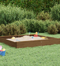Sandkasten mit Sitzen Honigbraun Quadratisch Massivholz Kiefer