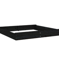 Sandkasten mit Sitzen Schwarz Quadratisch Massivholz Kiefer