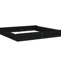 Sandkasten mit Sitzen Schwarz Quadratisch Massivholz Kiefer