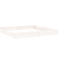 Sandkasten mit Sitzen Weiß Quadratisch Massivholz Kiefer