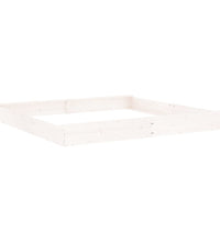 Sandkasten mit Sitzen Weiß Quadratisch Massivholz Kiefer